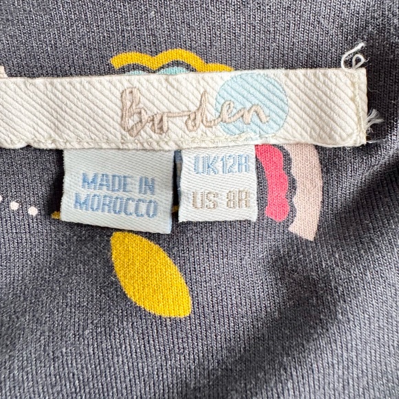 NWOT Boden Gray and Yellow Midi Sundress with Long Sleeves and V-Neck - Picture 9 of 9